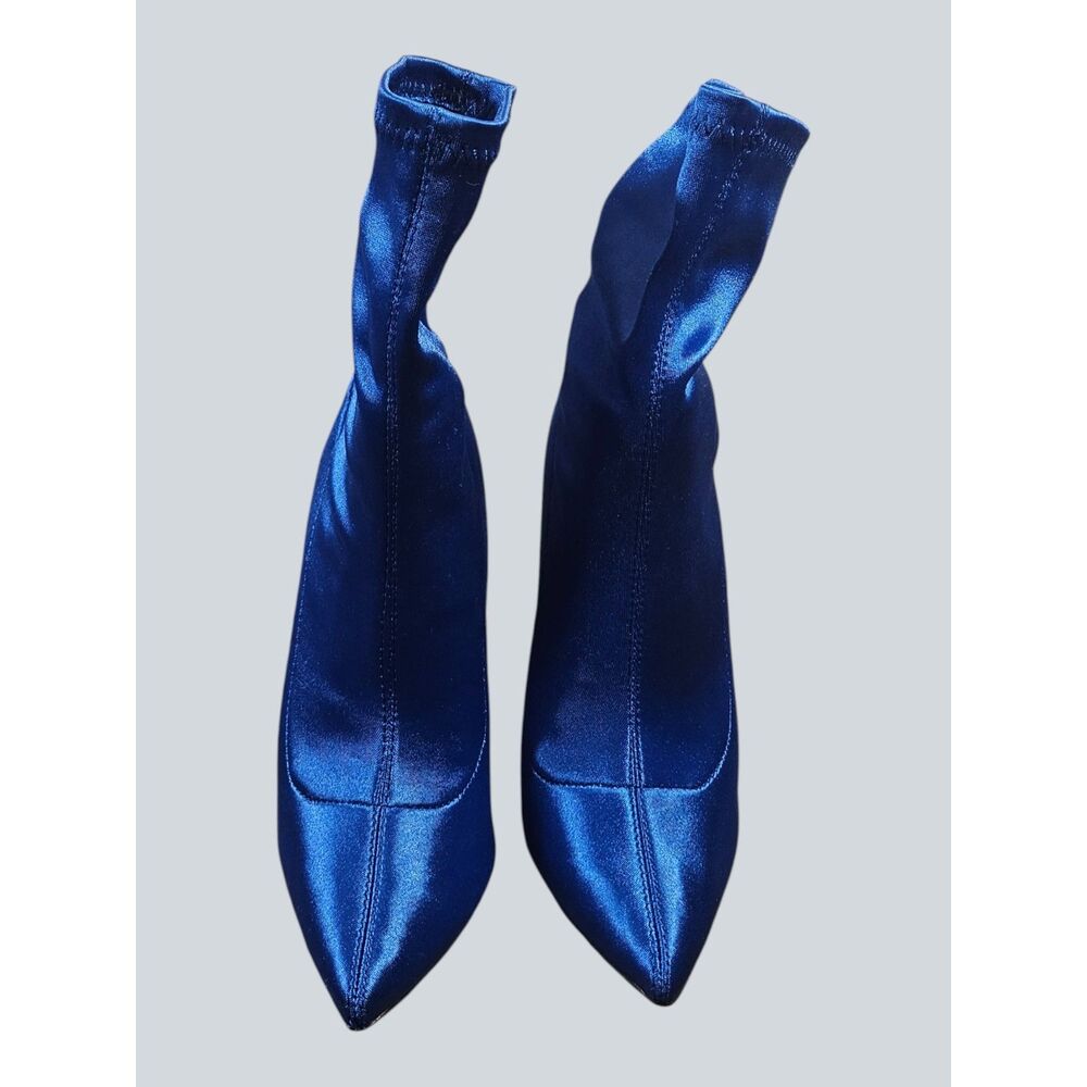 Qupid Royal Blue Heeled Boots -- ITEM #3069